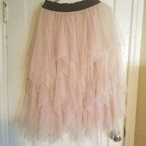 (RARE)Free people dusty rose tulle skirt